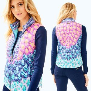 LILLY PULITZER Essie Masterpiece down Puffer vest Gypset Paradise Engineered XS